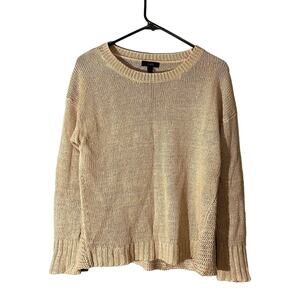 J.Crew Beige Lightweight Long Sleeve Crew Neck Knit Sweater Women’s XS